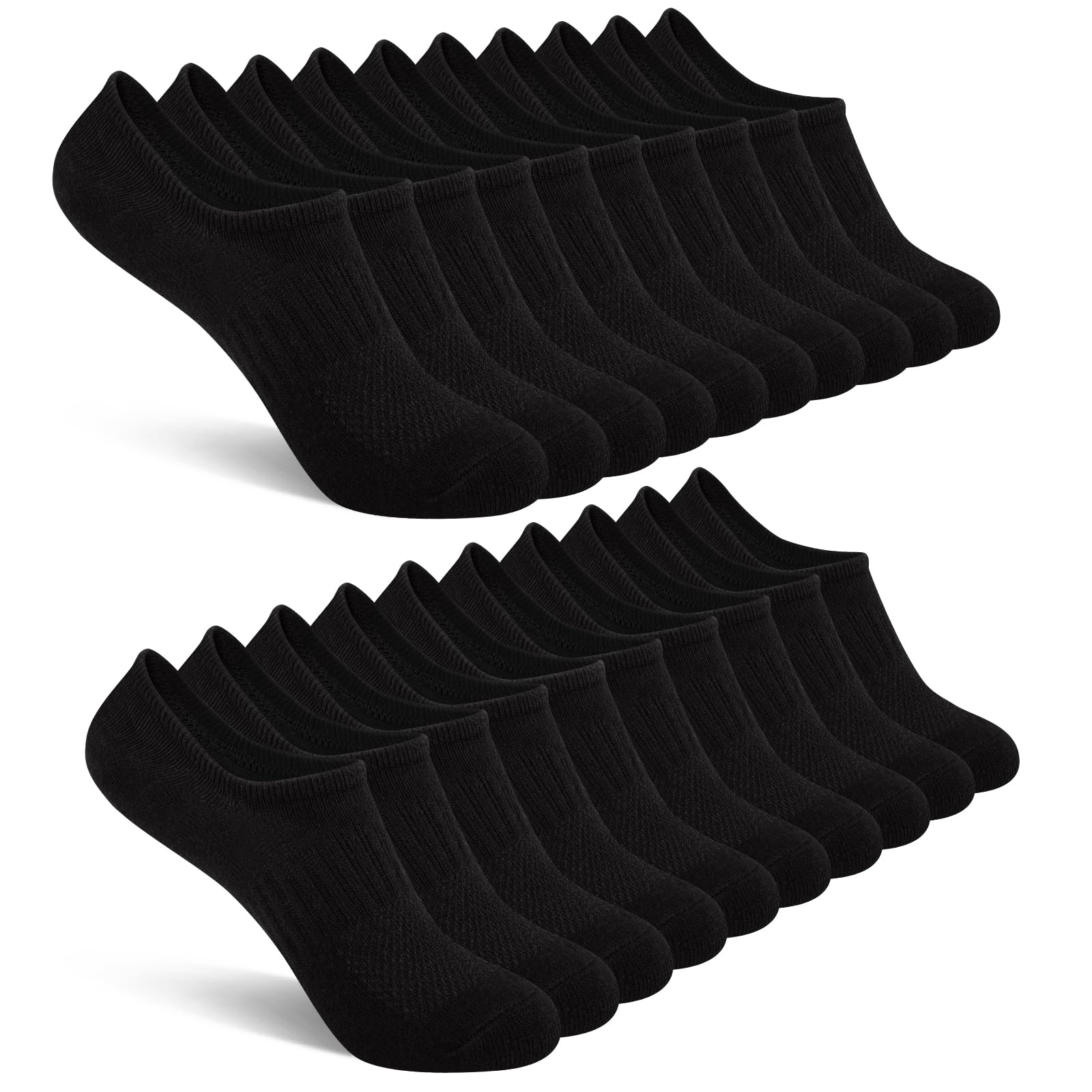 Comfoex 10 Pairs No Show Boys Socks Cotton Mesh Non Slip Low Cut Invisible Athletic Socks For Kids 4-10 Years