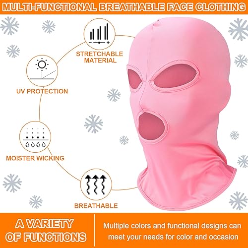 Miniatura 3 de Seematn 8 Pcs 3 Hole Full Face Ski Mask for Men Women, Summer Cooling Neck Gaiter, UV Protector Motorcycle Ski Scarf Sports