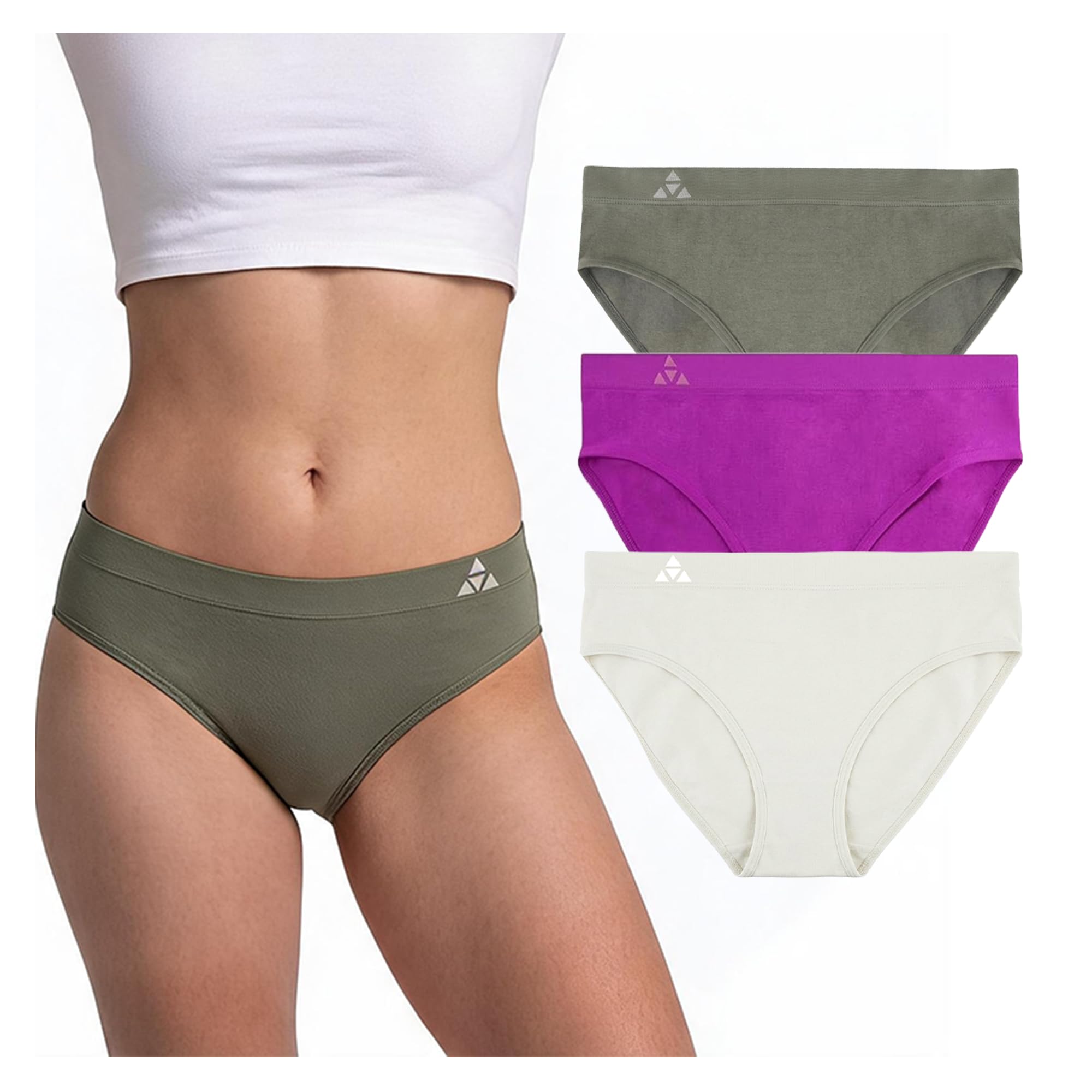 Balanced Tech Moisture Wicking Underwear for Women, Seamless Workout Hipster Brief Bikini Panties