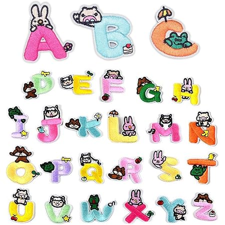 Amazon Co Jp クロス 刺繍 アップリケ ワッペン アイロン接着 縫い付け 衣類 小物 かわいい アルファベッド 26点セット ホーム キッチン