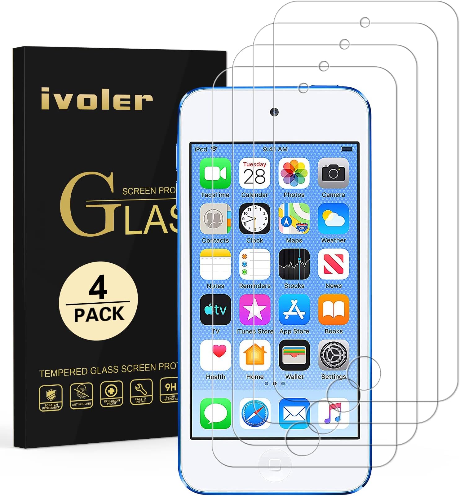 ivoler Camera Lens Protector compatible with 13 Mini (5.4"/ iPhone 13 (6.1") - 4 pack HD Clear Anti-Scratch Lens Tempered Glass