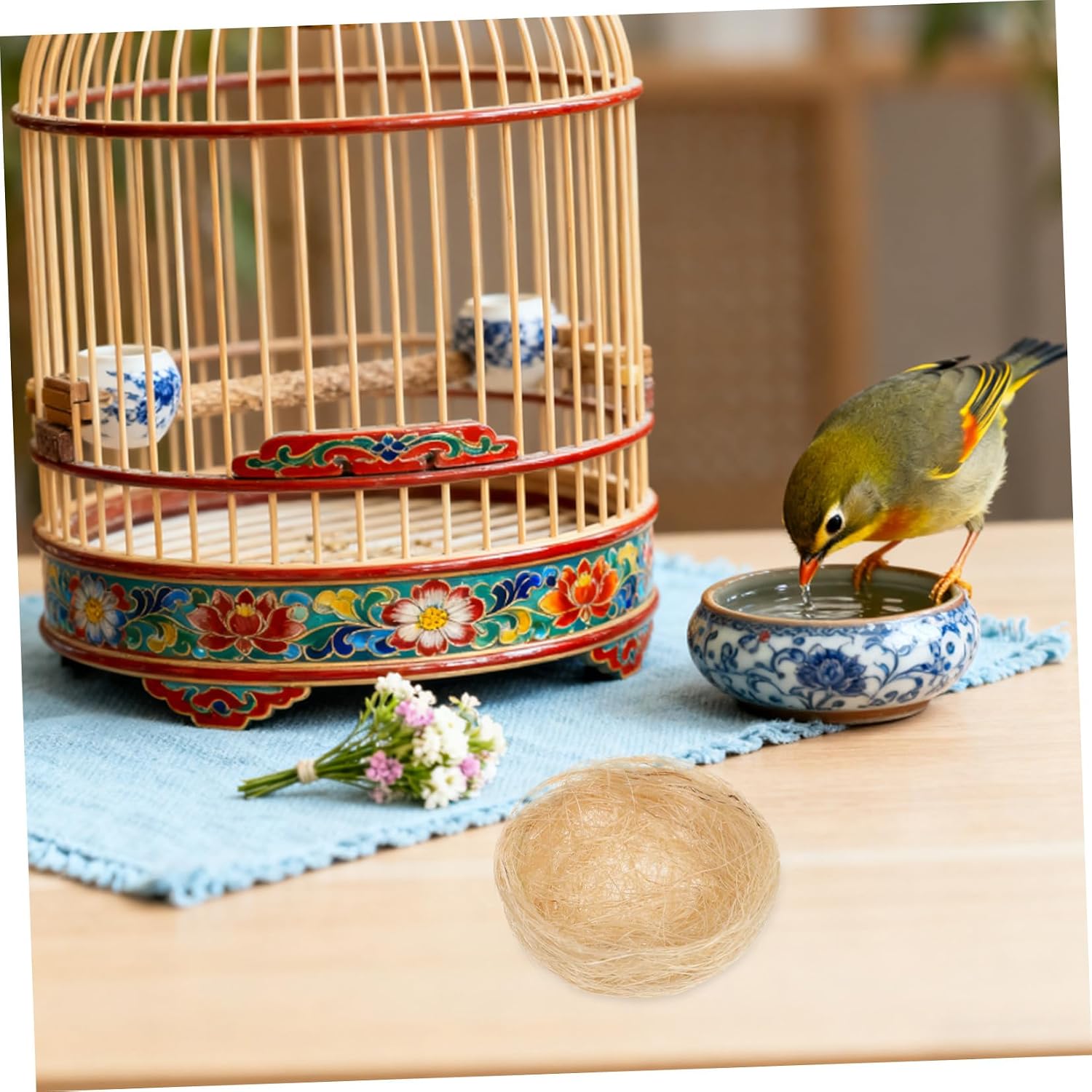 10Pcs Rustic Artificial Bird Nest Ornaments Simulation Bird Houses for Garden Decor Crafts and Party Decorations for Easter Weddings and Photography Props