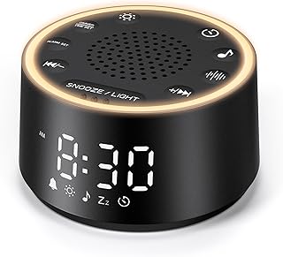 Dreamegg White Noise Machine - D1 Nova Weißes Rauschen für Babys & Erwachsene, 25 Beruhigende Klänge, 10 Nachtlichter, Dimmbares Display, Wecker ohne Handy für Schlafzimmer, Ideale Einschlafhilfe