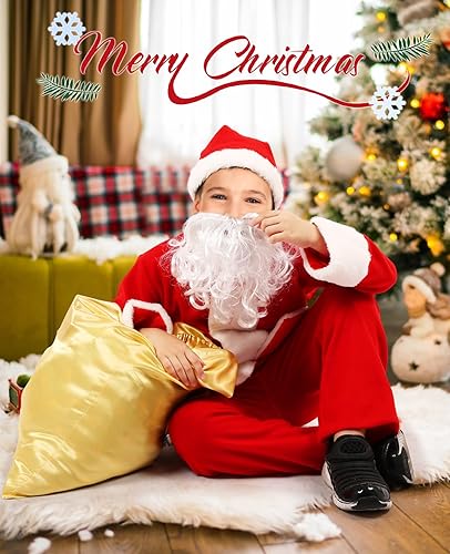 Miniatura 5 de YAOGEG Disfraz de Papá Noel para niños, disfraz de Papá Noel para niños, disfraz de Papá Noel de terciopelo para Navidad, 5 unidades