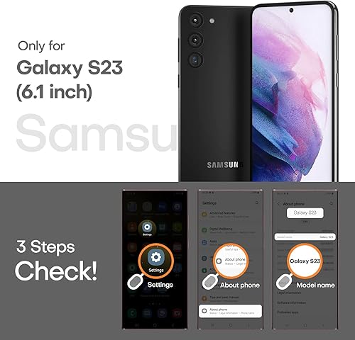 Miniatura 2 de TOCOL Funda para Samsung Galaxy S23 con protección integrada para el lente de la cámara, con 2 protectores de pantalla, parte trasera mate