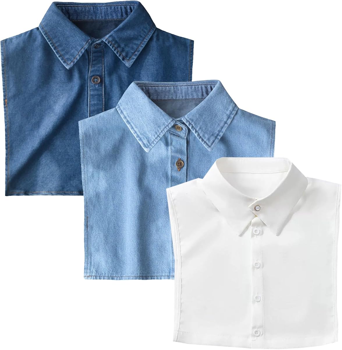 3Pcs Fake Collar Detachable Dickey Half Shirts Blouse Top