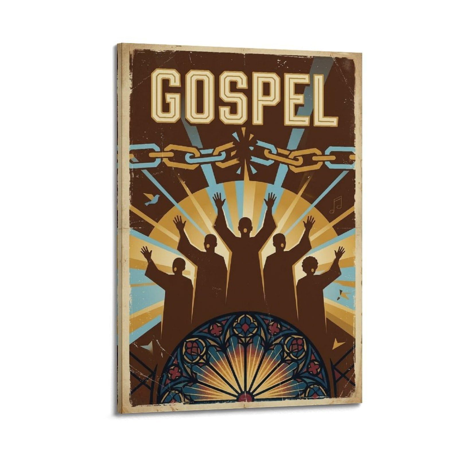 XKUGA Retro Christian Gospel Choir Freedom Poster Modern Decorative Canvas Prints - Ideal Wall Art for Family, Man Cave, Game Room, Boys & Girls Bedroom 20x30inch(50x75cm)