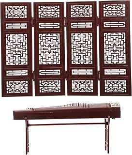 TOYANDONA 1 Conjunto De Acessórios De Brinquedo Guzheng Enfeites De Vidro Em Miniatura Acessórios De Mesa Decoração Vintage Conjunto Guzheng Retrô Mini Adornos Simulação Instrumento Musical