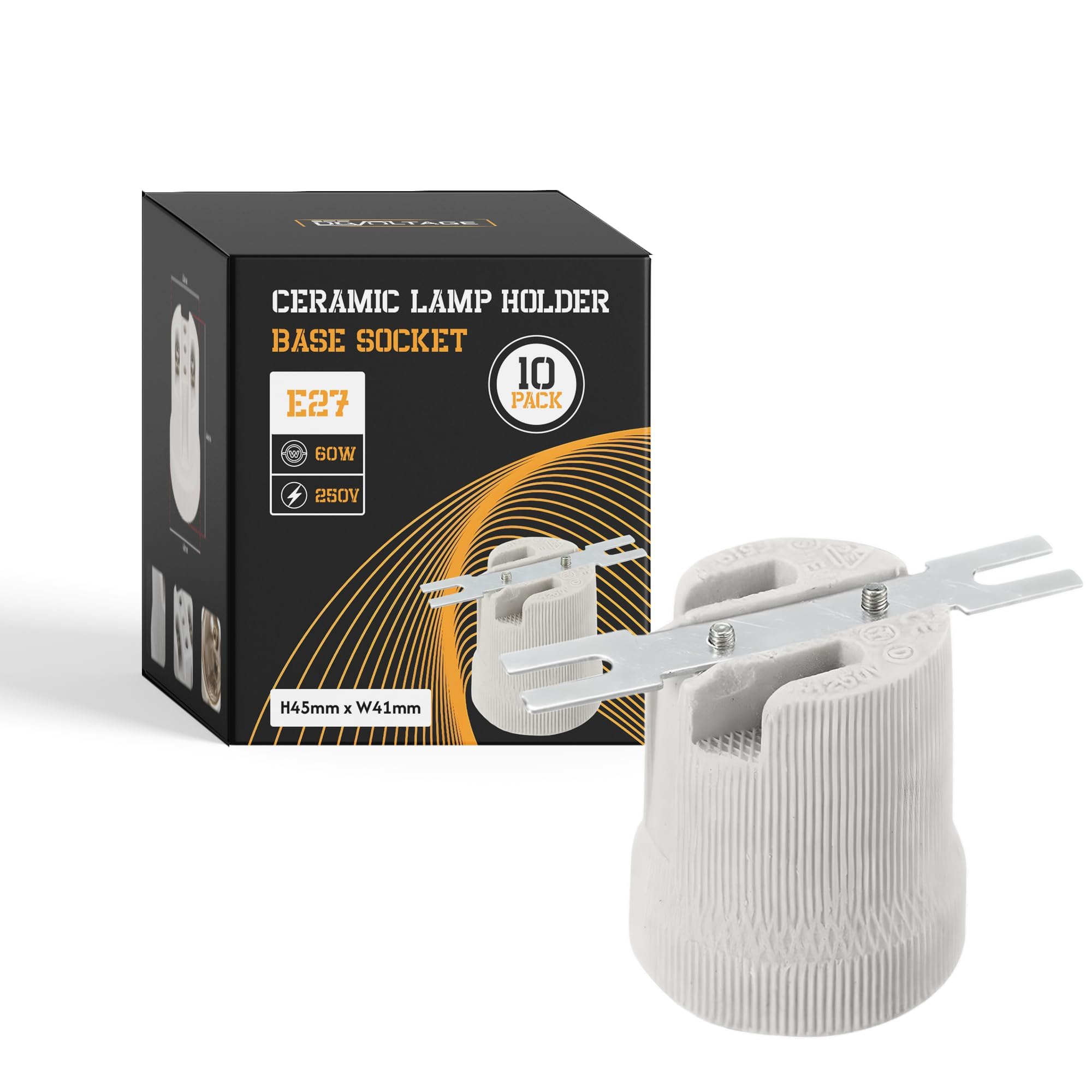 LEDSone Ceramic Porcelain E27 Lamp Holder Edison Screw Light Bulb Socket