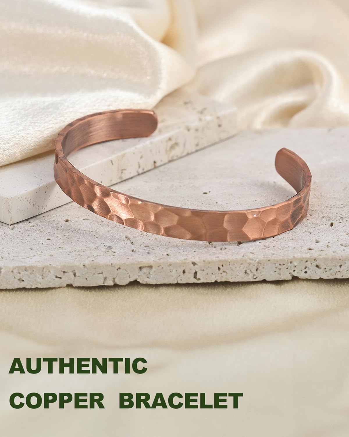 MagEnergy Copper Bracelet for Men Women, 100% Solid Copper Bracelets, Pure, Raw Handmade Hammered Copper Cuff Bangles Bracelet - Image 8
