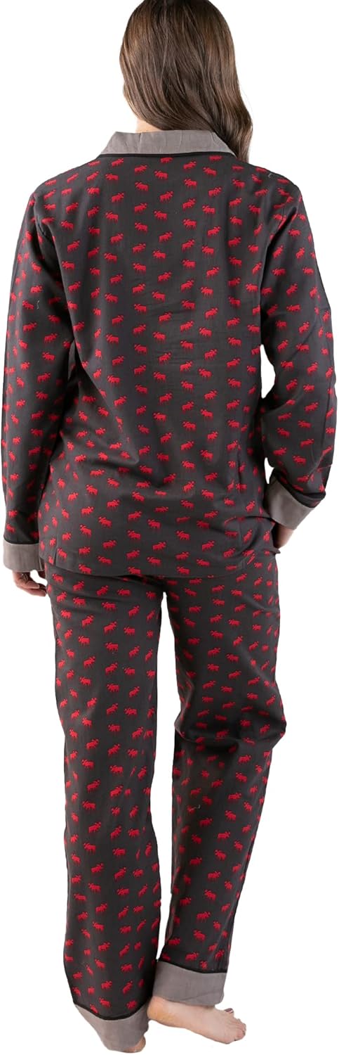 Lazy One Button-Down Adult Pajama Set, Classic Button-Down Shirt and Pants Pjs