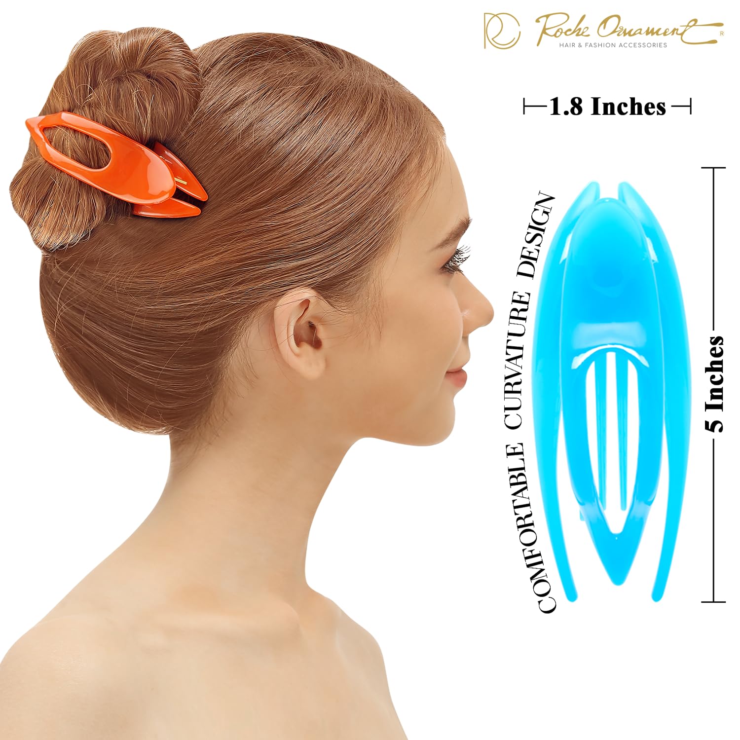 RC ROCHE 6 Pcs Flat Hair Clips Big Claw for Thick Hair French Duckbill Women No Slip Side Slide Curved Alligator Concord Strong Grip Hold Volume Lay Down Clamp, Large Jelly Candy - Image 2