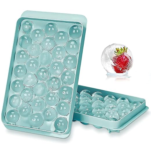 Eiswürfelform,Eiswürfelform Mit Deckelm,Platzsparend und stapelbar Ice Tray Ice Cube,LFGB Zertifiziert und BPA Frei Quadratische Eiswürfelschalen einfach Herauszunehmen (1 Pack Blue)