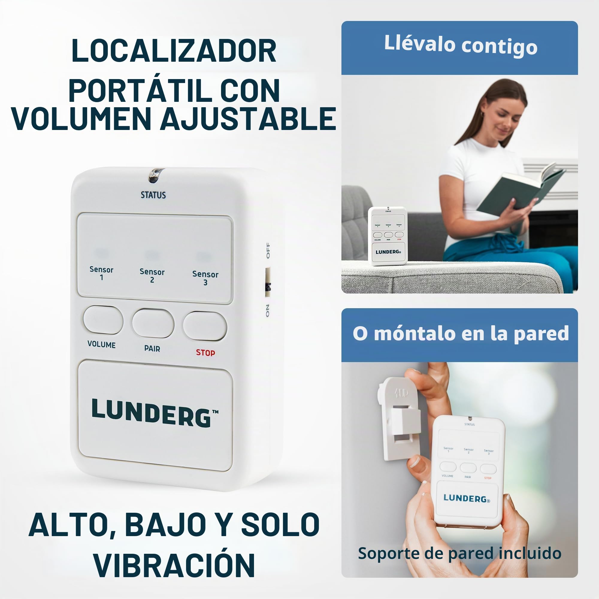 Lunderg Alarma de cama para adultos mayores, almohadilla de sensor inalámbrica (10 x 30 pulgadas), buscapersonas y prevención de caídas para ancianos y pacientes con demencia