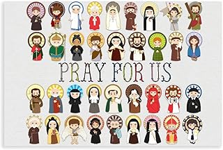 Pray for Us Catholic Saint Poster Print, Wall Art Poster, First Communion. JPII, Mother Teresa, Mary Unframe-style 08x12i