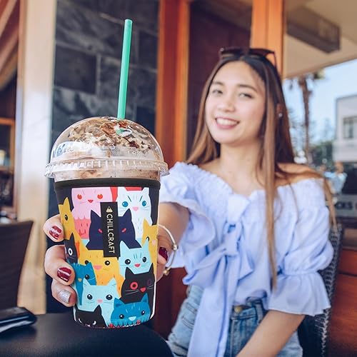 Miniatura 3 de Regalos para mamá y papá de gato, funda para café helado y funda de neopreno aislada con soda fría, regalo para mujer amante de los gatos, mamá,