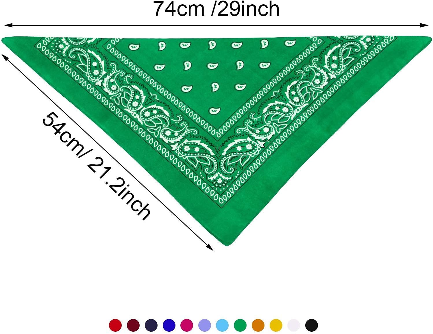 Blulu 12 Pack Neon Bandanas Bulk Multi Purpose Paisley Cowboy Bandanas for Men Women Headband Western Music Festival Rave
