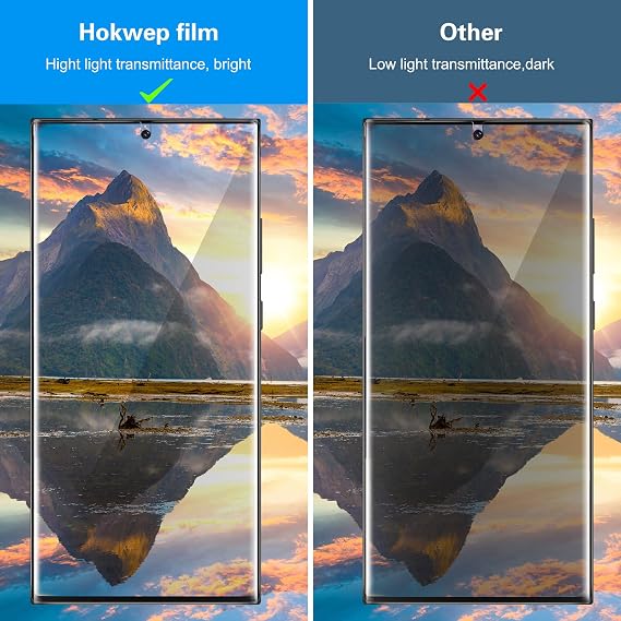 Galaxy S22 Ultraスクリーンプロテクター マットプライバシー 完全粘着 柔軟なTPUフィルム 画面内ロック解除をサポート アンチスパイ ケースフレンドリー Samsung Galaxy S22 Ultra 5G 6.8インチ用 2枚パック