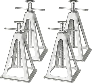 Trailer Jack, Aluminum RV Trailer Jack, Slivery RV Stabilizer Jack, Heavy Duty Trailer Jack for Camper and Trailer, Single Support Up to 2000 Lbs, Adjustable from 11 to 17 inches, 4Pcs