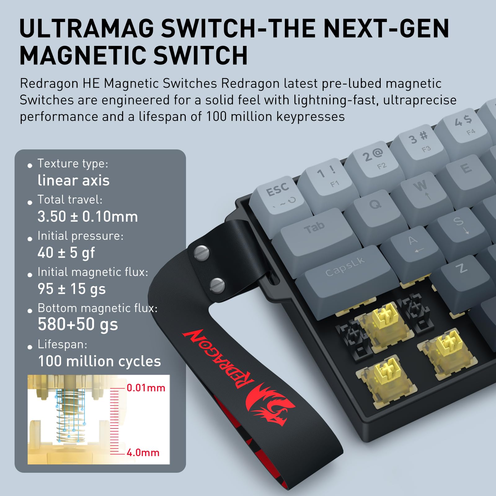 Amazon | REDRAGON K617 Fizz Magnetic+ 有線 60%RT磁気スイッチ
