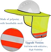 Vista 2 de Casco de protección solar - Actualización de cobertura de cuello con visera completa y franja reflectante para cascos de construcción