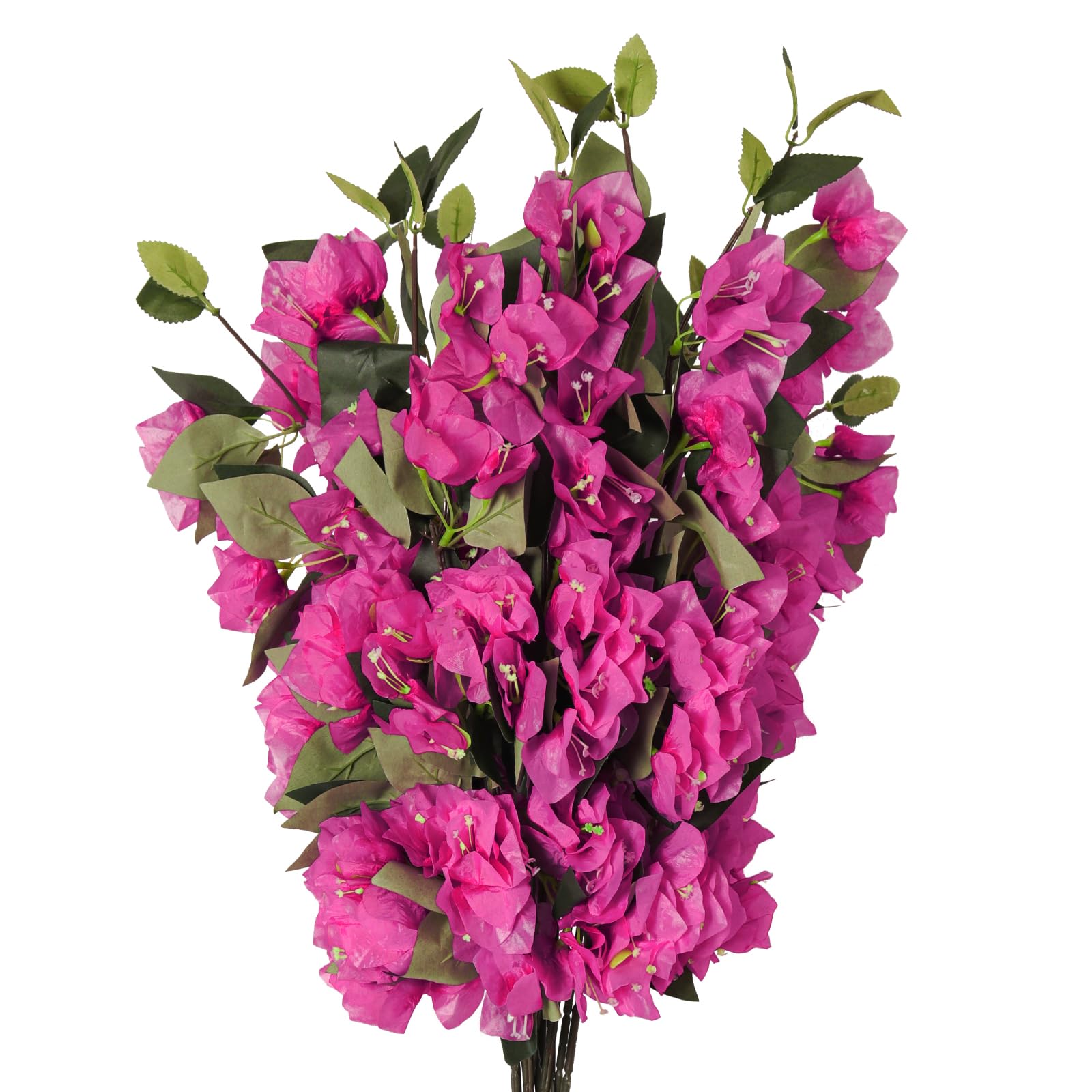 RECUTMS Bougainvillea Artificial Silk Branches Fake Stems Faux Flower Vines Floral Arrangements for Home Decor Wedding Table Centerpieces (Fuchsia)