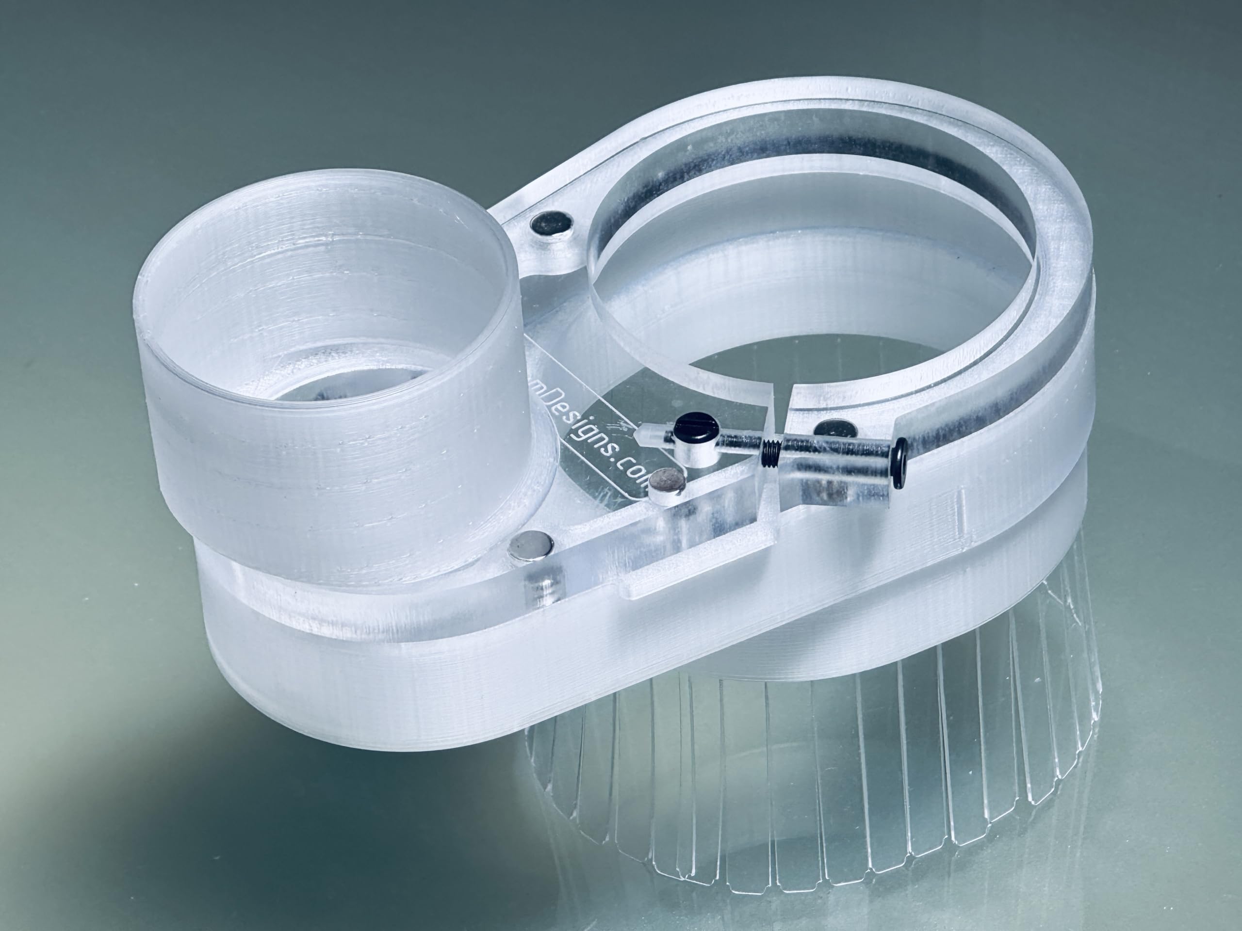 Generic Clear Dust Boot Dust Shoe for CNC milling machine - 2-1/2 inch vac port - Extended Reach (80mm spindle/router Dia.)