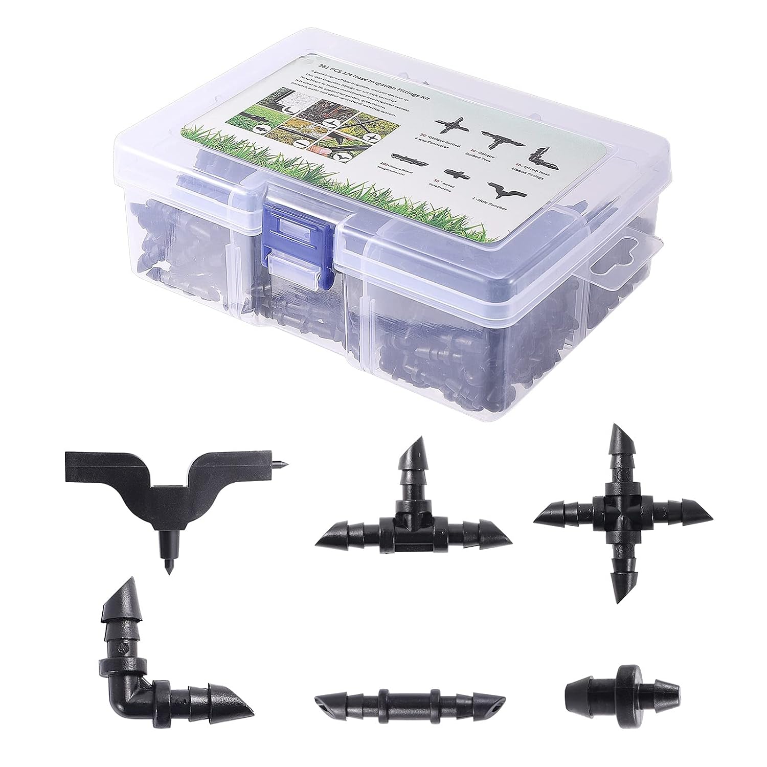 Garden Plumbing 4/7mm Hose Oblique Barbed Connector Kit Tee Elbow Straight Fitting End Garden Irrigation Water Connector Pipe Splitters