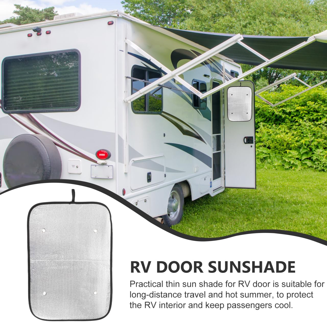 2 Pare-Soleil Camping Car à Ventouse, Pare Soleil Fenêtre Camping Isolation Thermique Cache Voiture pour Porte Lors Vacances, 60x40cm
