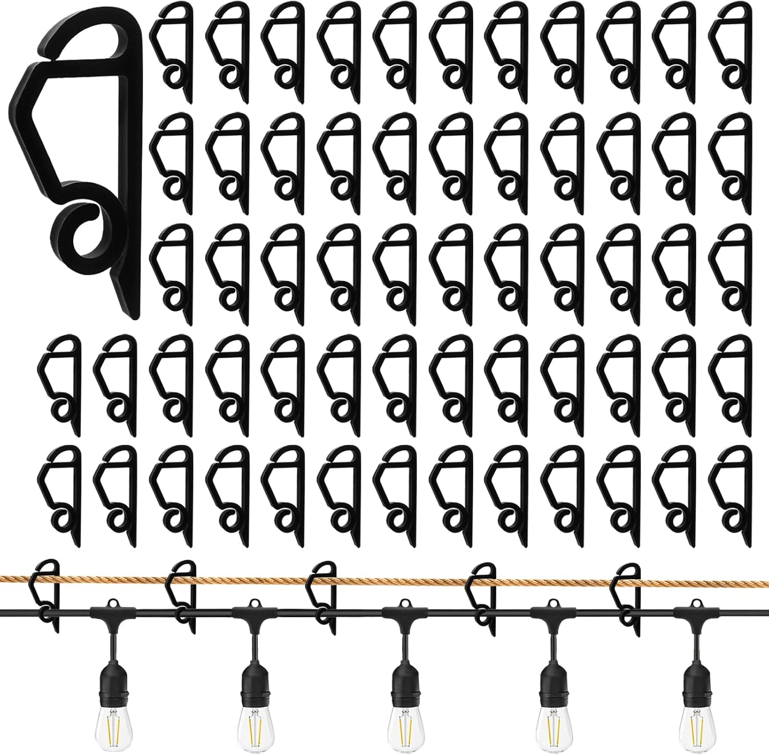 Benvo Upgraded String Light Siding Clips Sliding Hooks