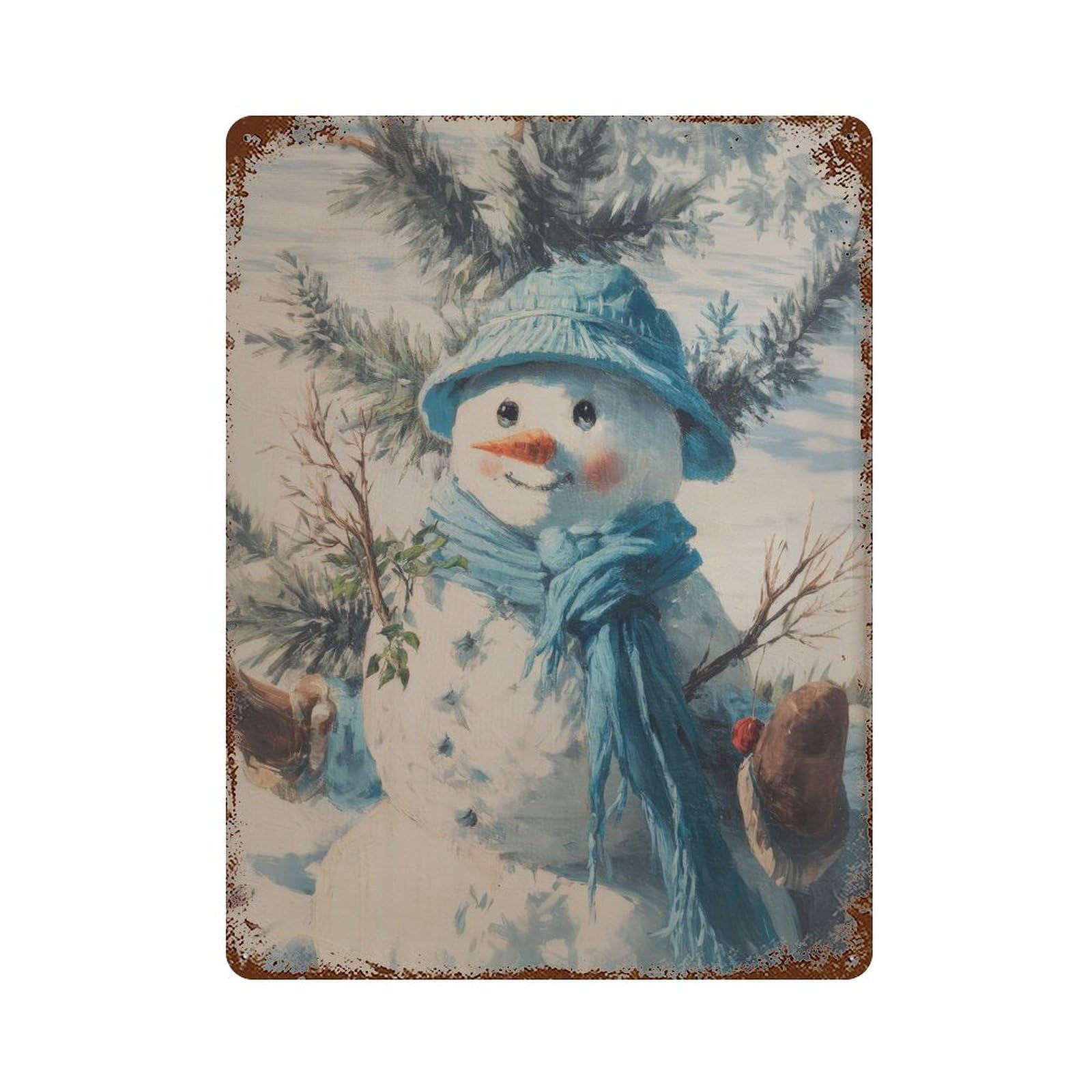 xiaoxiaoshen Snowman. Winter Holiday Seasonal Wall Decor Art Metal Tin Poster Modern Home Decor Art Home Bar Shop Decorations Vintage Sign 40x30cm