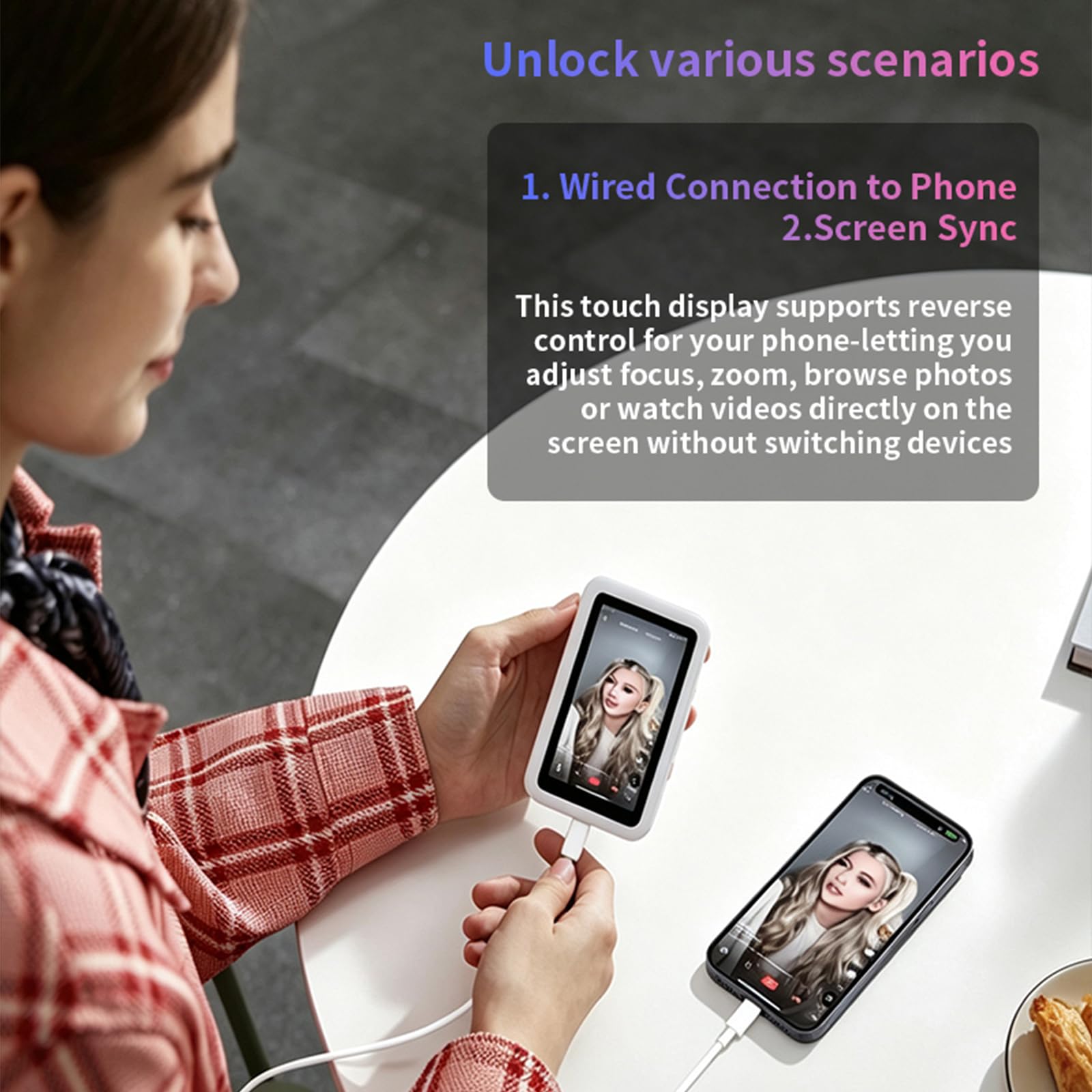 Generic Ekran selfie ze światłem | Generic Ekran do selfie ze światłem złożonym o długości 160 mm 11 cm materiał plastikowy numer modelu RK-14M do smartfonów