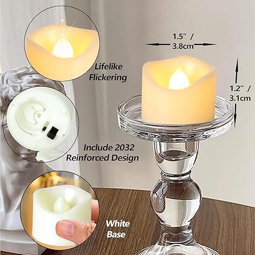Miniatura 7 de QIDEA Velas votivas LED sin llama que funcionan con pilas, con temporizador, parpadeantes, decoración eléctrica, decoración decorativa para Navidad,