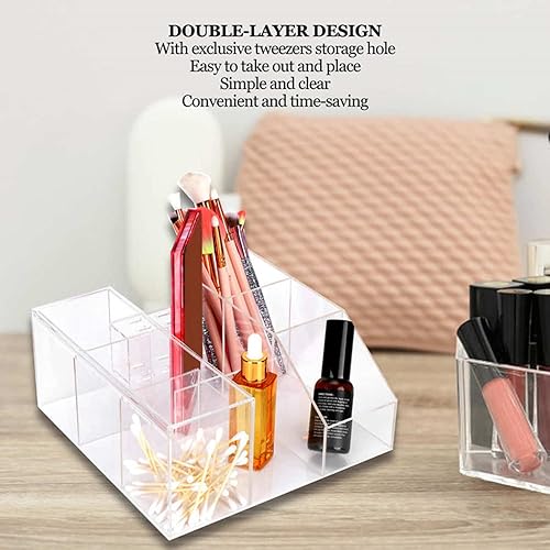 Miniatura 8 de Organizador de belleza de pestañas, herramienta de injerto de pestañas acrílicas, herramienta de belleza con soporte de pinzas, cajas de exhibición