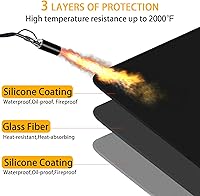 Vista 2 de Tapetes ignífugos para parrilla, 24 x 31 pulgadas, resistentes al calor, para parrilla de mesa al aire libre, protege tu mesa de parrilla al aire