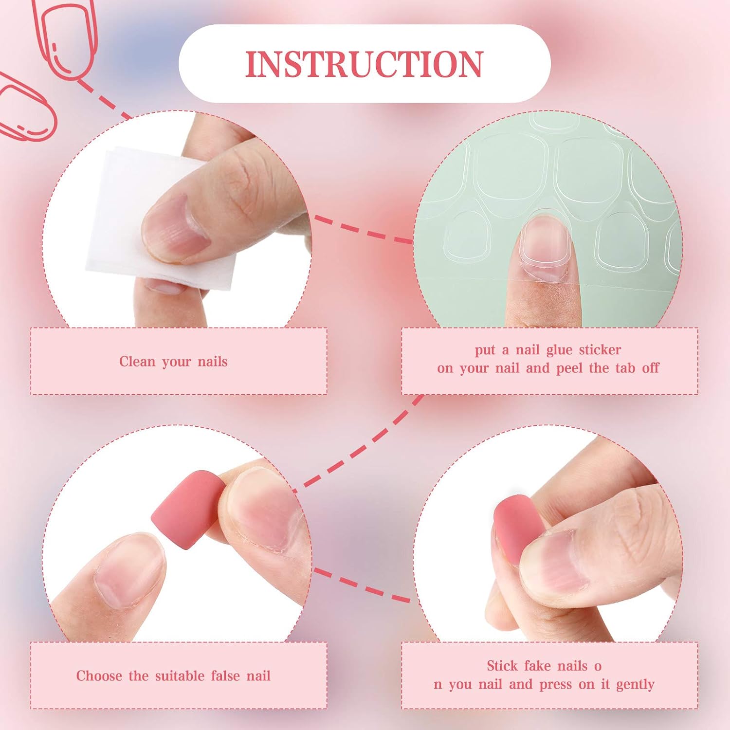 192 Pieces Short Matte Press on Nail Acrylic Short Square Glue on Nails Colorful False Nails Full Cover Coffin Artificial Fake Nail for Women and Girls 8 Boxes (Mixed Color,Short Style)