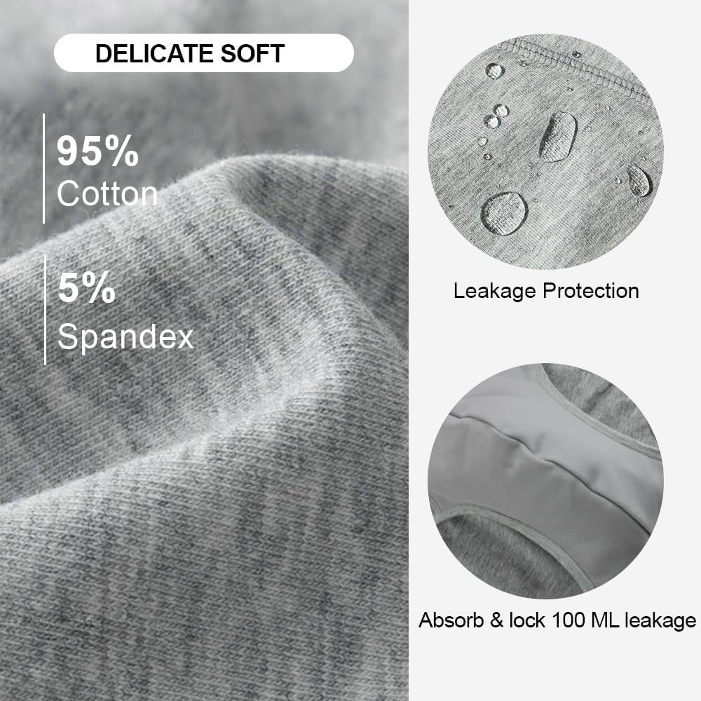 BATTEWA Men’s Incontinence Underwear Washable Leak Proof Incontinence Underwear for Men Reusable Urine Absorbent Brief (Medium,3Gray,3 Pack) - Image 4