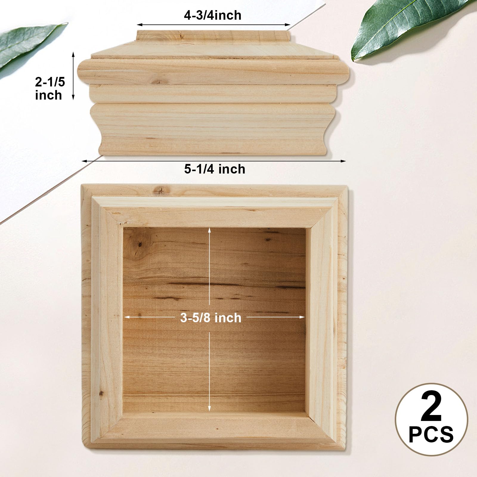 Soaoo 2 tapas de poste de madera de cedro clásico de 4 x 4 tapas de poste de madera para valla de madera, kit de montaje de poste de periódico, cubierta de poste resistente para interiores y