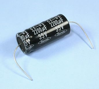 LY #60 2pcs Marcon 2200uF 35V 105c Axial Electrolytic Capacitor 18X41mm