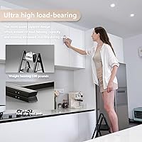 Vista 9 de Step Ladder 3 Step Folding, Sturdy 330 Lbs Small Step Stool for Adults, Closet Step Stool Ladder with Anti-Slip Wide Pedals, Portable Folding Ladder