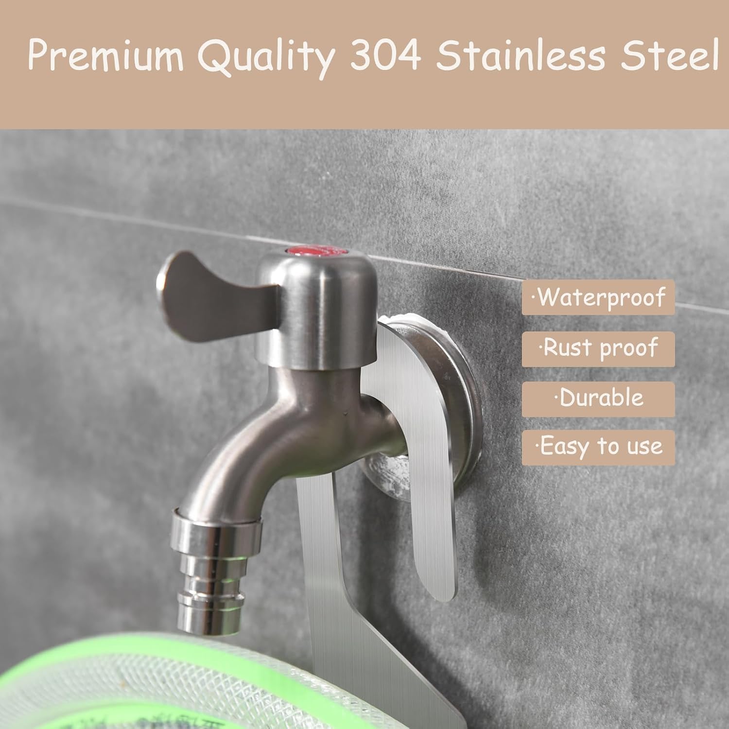 Hose Holder, Heavy Duty Hose Hanger, Hanging 304 Stainless Steel Wall Mount Garden Hose Holder for Water Hose, Extension Cords, Portable Water Hose Holder for Garden, Garage and Industry image 4