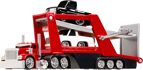 Rig$ Car Carrier with 2 GM Cars, 87 Chevy C10 & 90 Chevy 454 SS