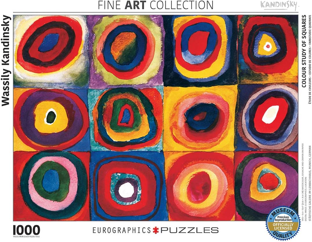 Colour Study of Squares by Wassily Kandinsky 1000 Piece Puzzle Jigsaw Puzzle 27 x 19in