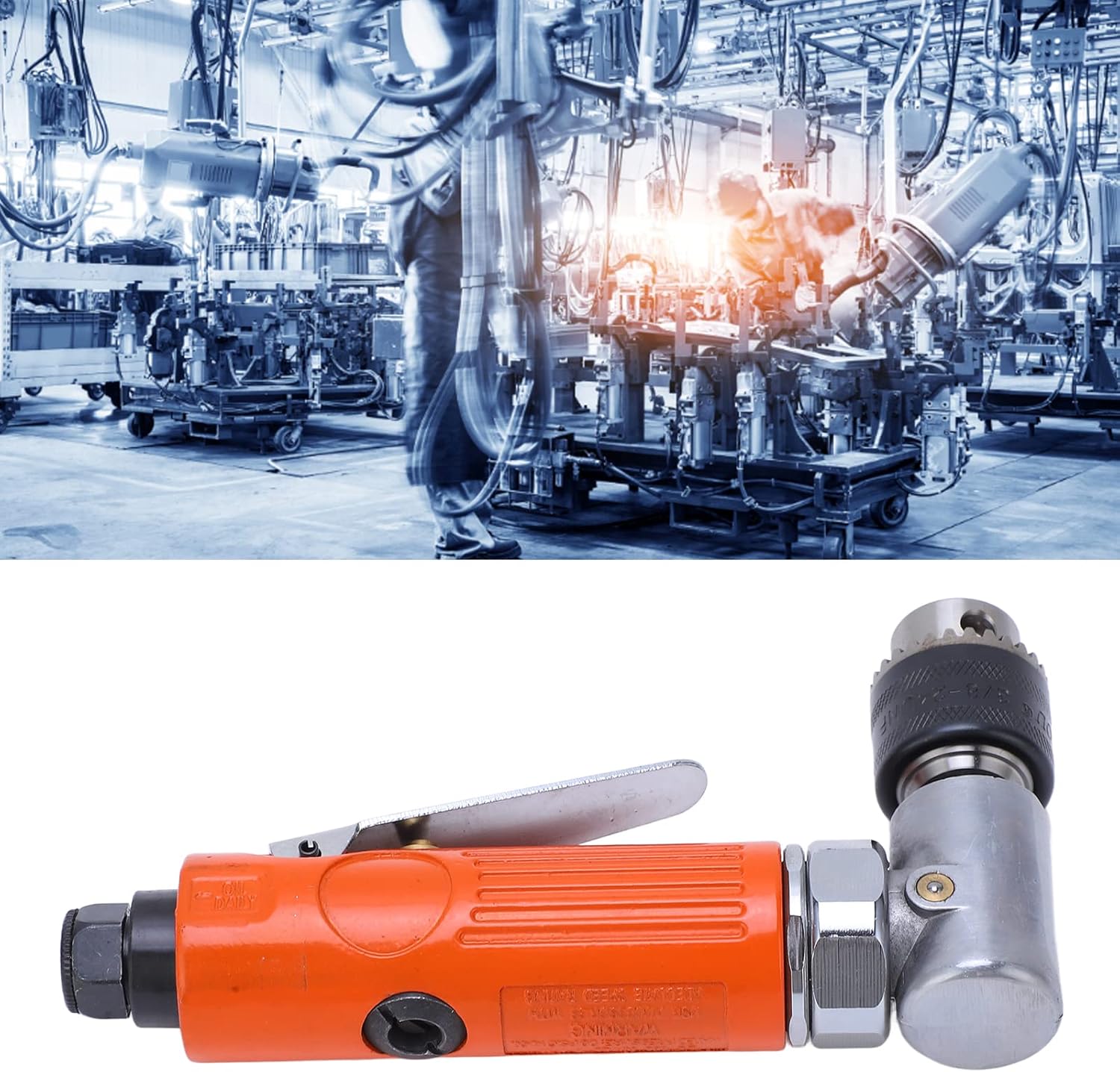 Air Die Grinder 25000RPM Right Angle Ball Bearing Pneumatic Die Grinder Kit for Iron Plate Wooden Board Grinding Cutting Polishing with Wrench