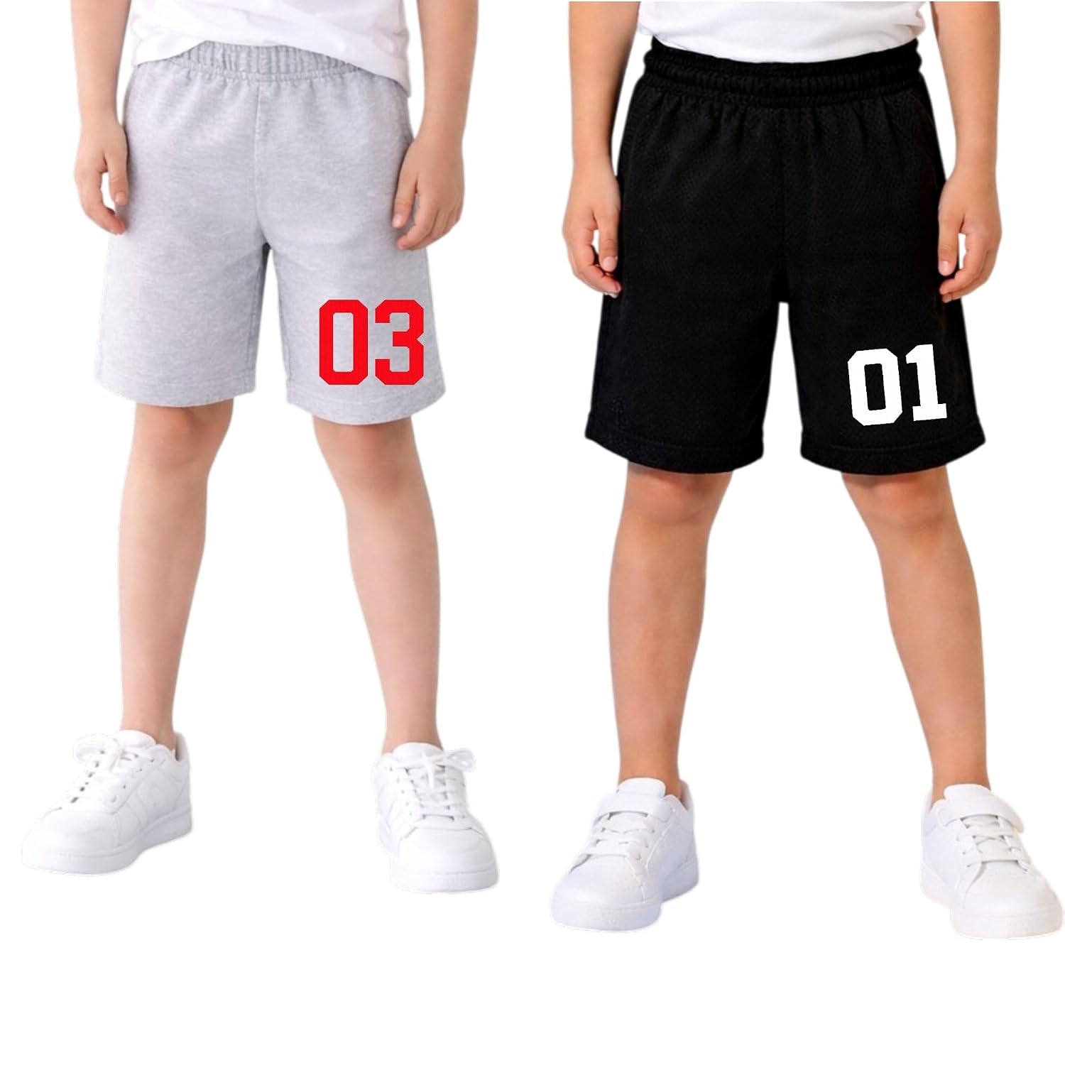 Boys Grey-3 and Black-1 Cotton Blend Printed Shorts (Pack of 2) - Review, Price and Buying Guide