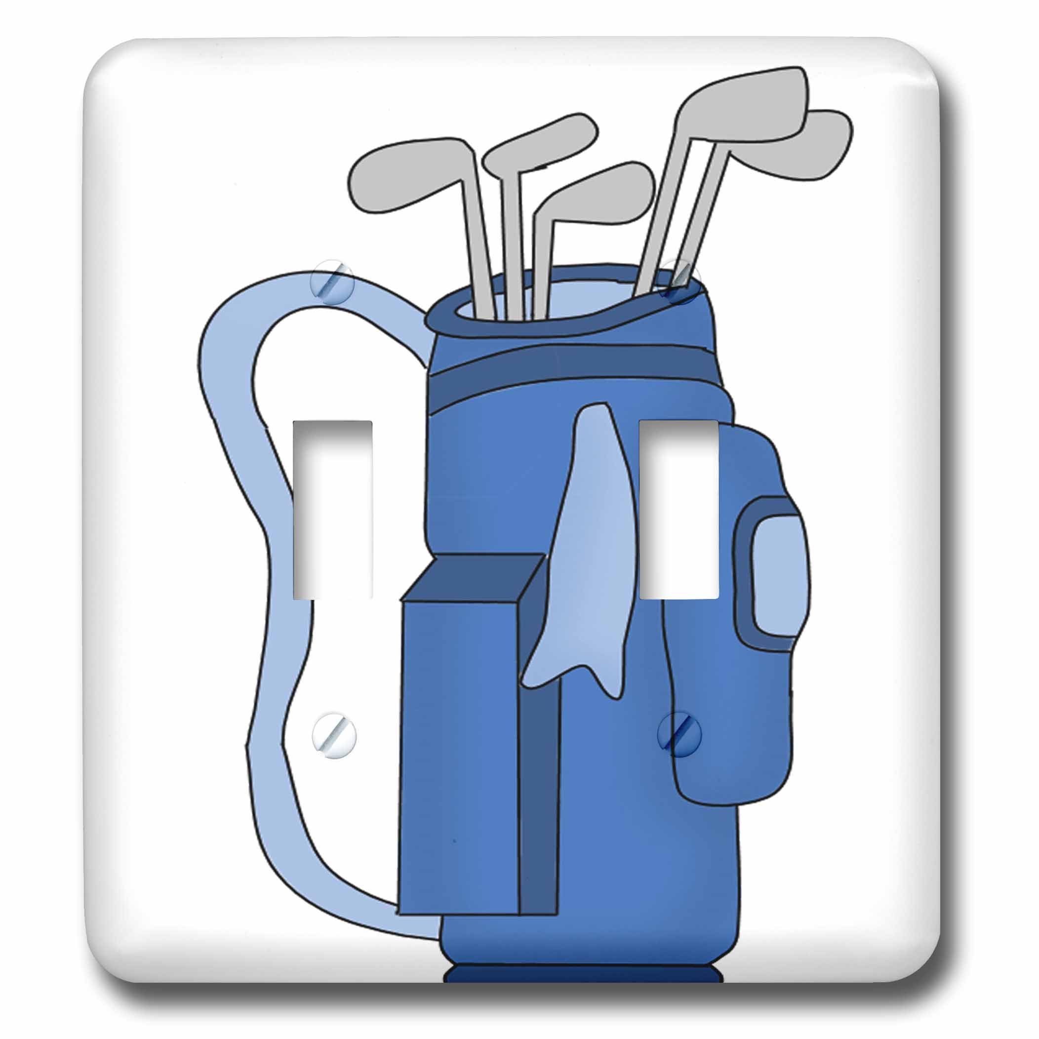 Sac de golf bleu double interrupteur à bascule décoratif imprimé 3dRose