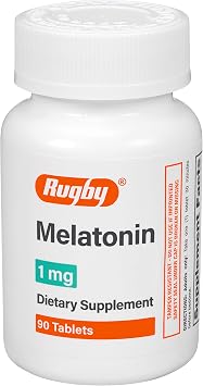 Rugby Melatonin 1mg Tablets - Dietary Supplement - 90 Count