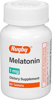 Rugby Melatonin 1mg Tablets - Dietary Supplement - 90 Count