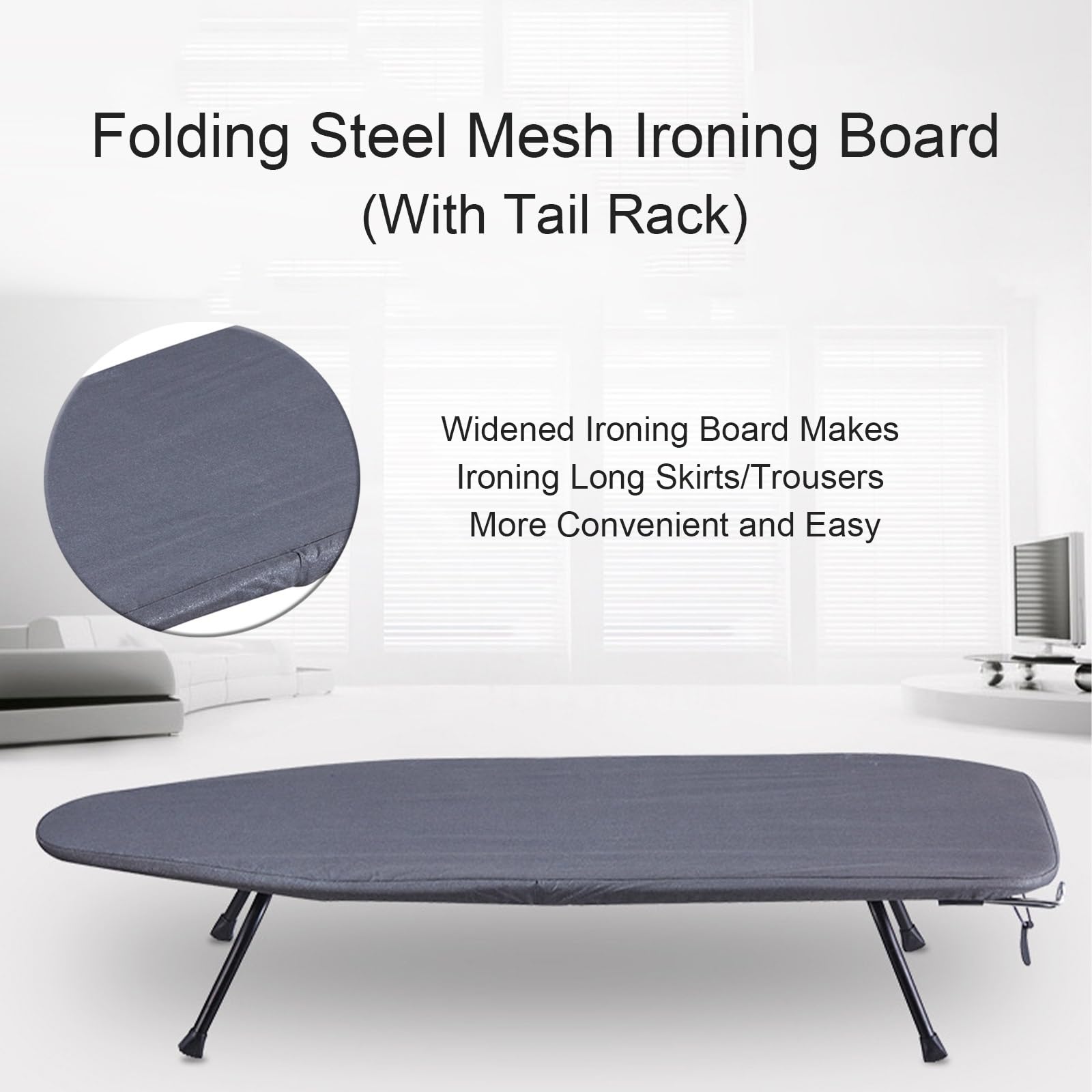 Tabla de Planchar Plegable de Sobremesa con Soporte para Plancha, Mesa de Planchar Portátil Colgante con Gancho para Uso Doméstico en Lavandería