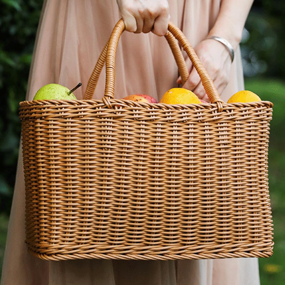 Zerodeko Cestino Mercato Africano Cestino Di Paglia Intrecciato A Mano Della Spesa Borsa Della Spesa Picnic In Vimini Sacchetto Di E Verdura Di Con